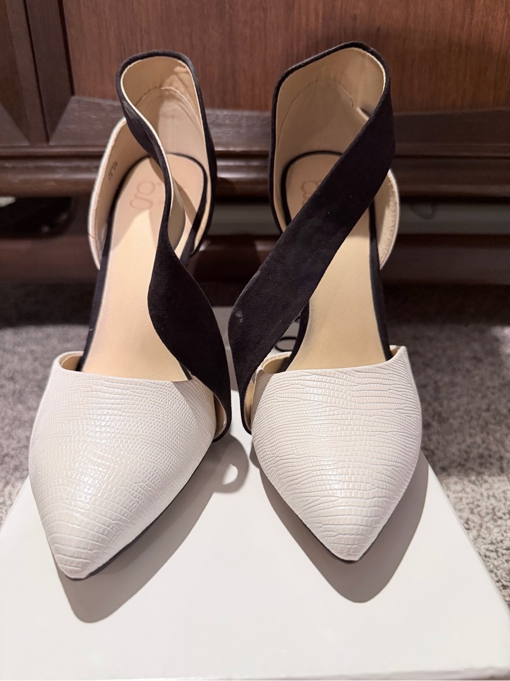 GX by Gwen Stefani Two-Tone Pointed D'Orsay Pump - White and Black